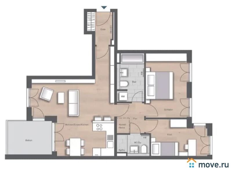 3-комн. квартира, 81.6 м²