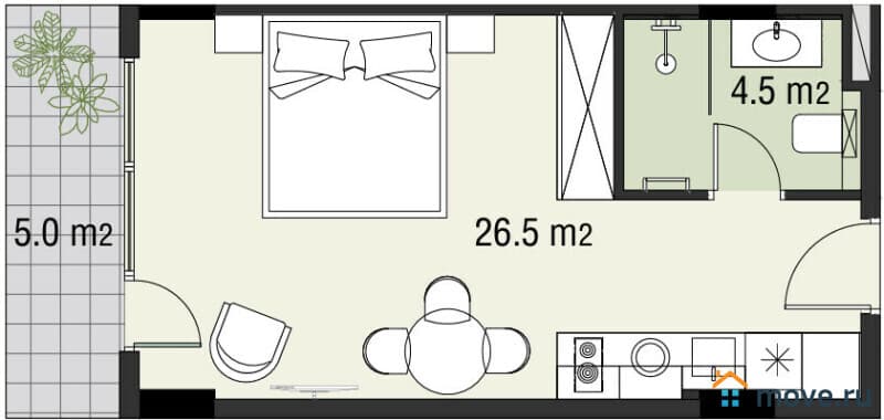 1-комн. квартира, 36 м²