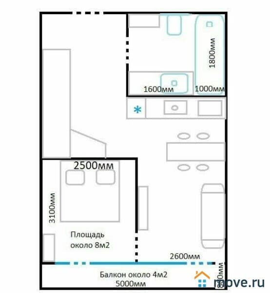 2-комн. квартира, 38 м²