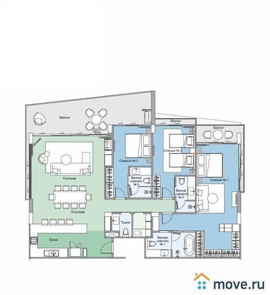 3-комн. квартира, 141 м²