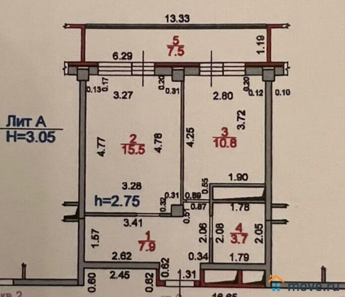 1-комн. квартира, 37 м²