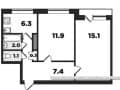 Продается двухкомнатная квартира, 43.5 м², этаж 8 из 9. Фото 21