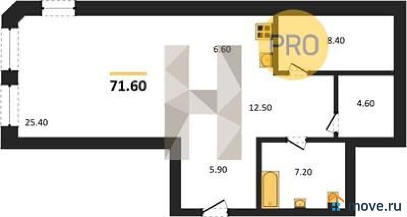 студия, 71 м&sup2;