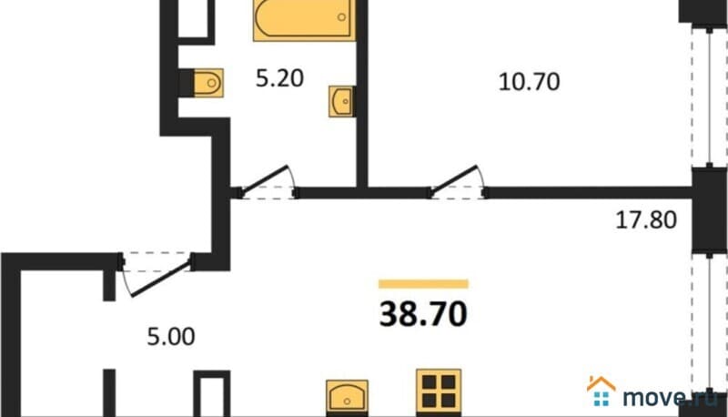 1-комн. квартира, 38 м&sup2;