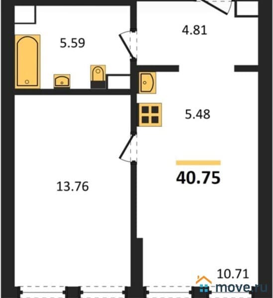 1-комн. квартира, 40 м&sup2;