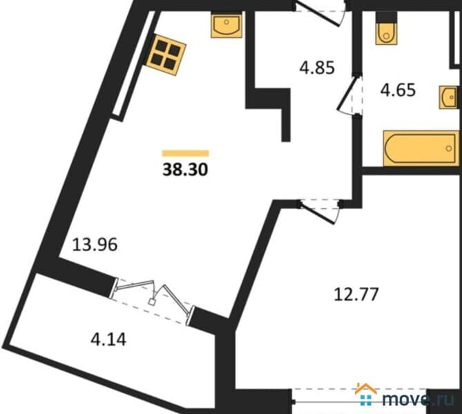 1-комн. квартира, 38 м&sup2;
