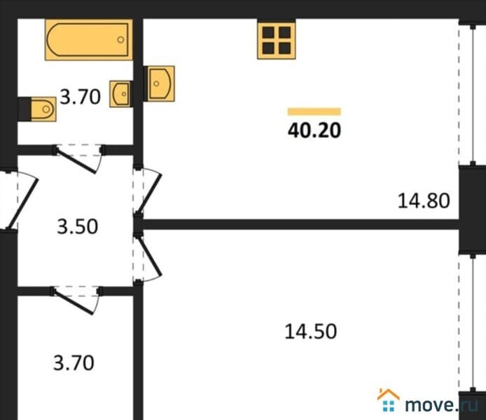 1-комн. квартира, 40 м&sup2;