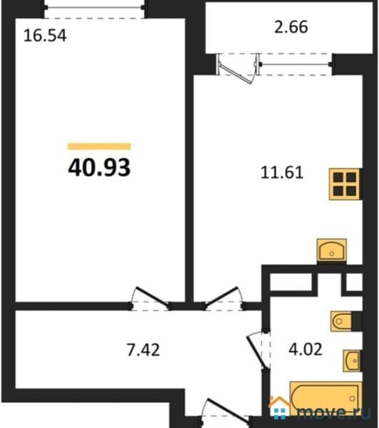 1-комн. квартира, 40 м&sup2;