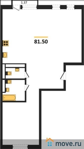 2-комн. квартира, 81 м&sup2;