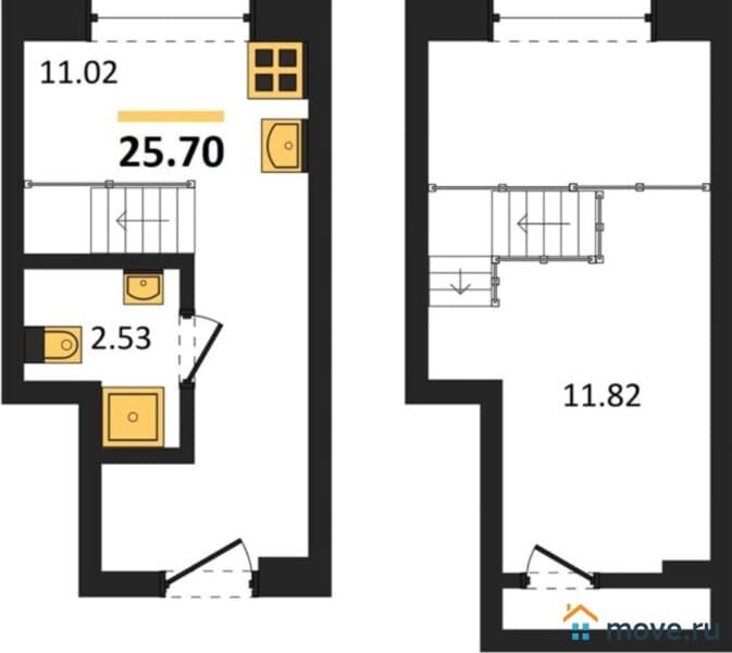 1-комн. апартаменты, 24 м&sup2;