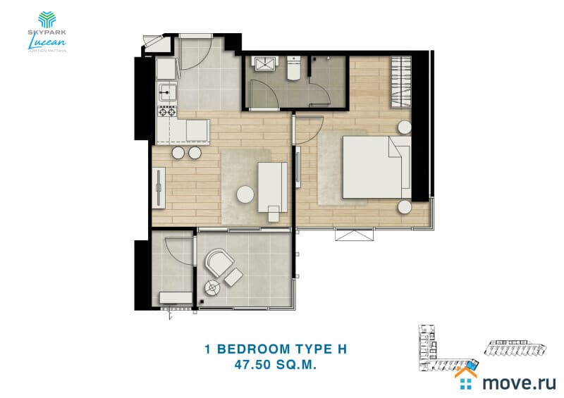 2-комн. квартира, 47.5 м²