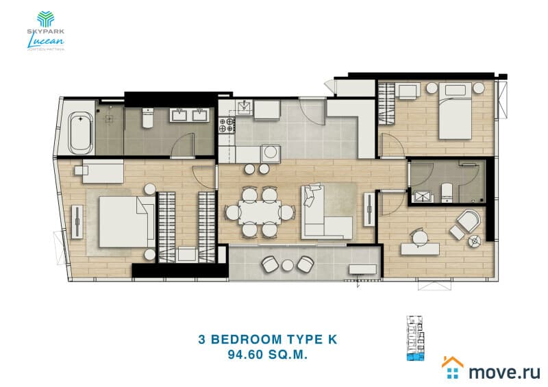 4-комн. квартира, 94.6 м²