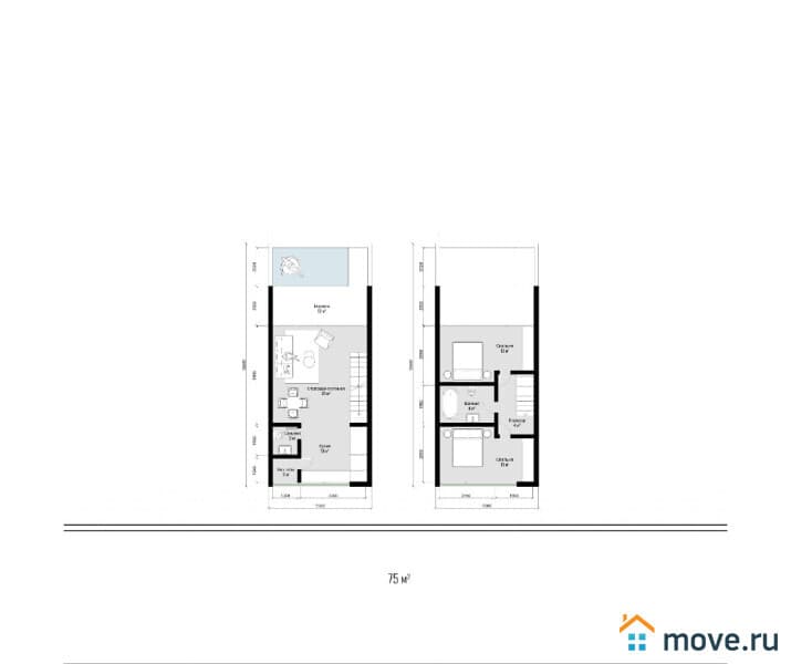 вилла, 75 м², 0.2 сотки