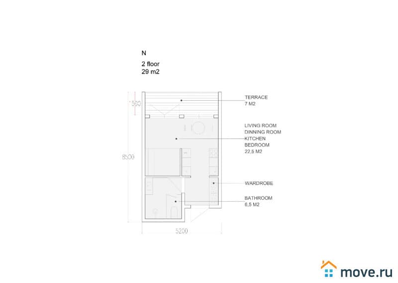 1-комн. квартира, 29 м²