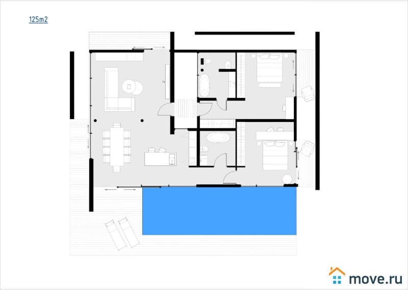 вилла, 125 м², 0.4 сотки