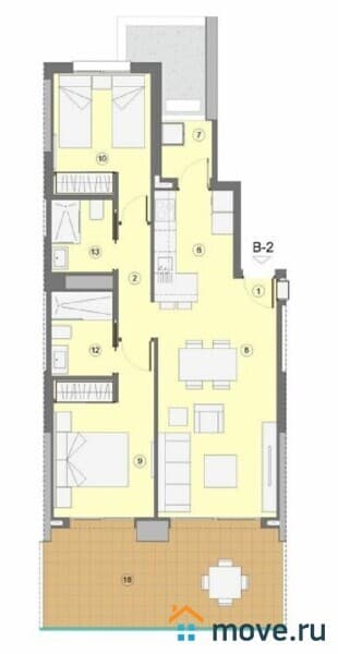 3-комн. квартира, 94 м²