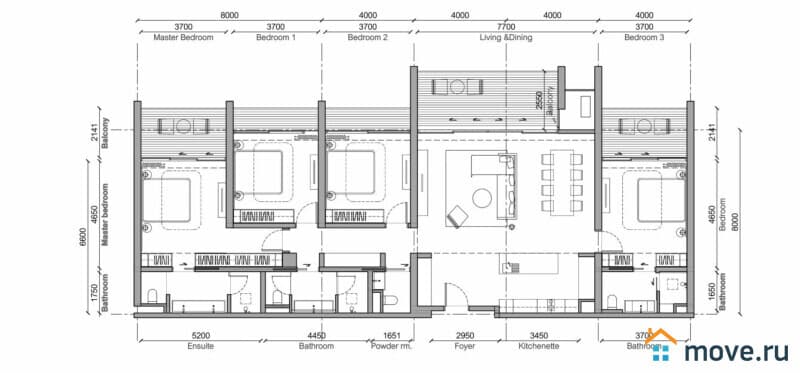 5-комн. квартира, 220 м²