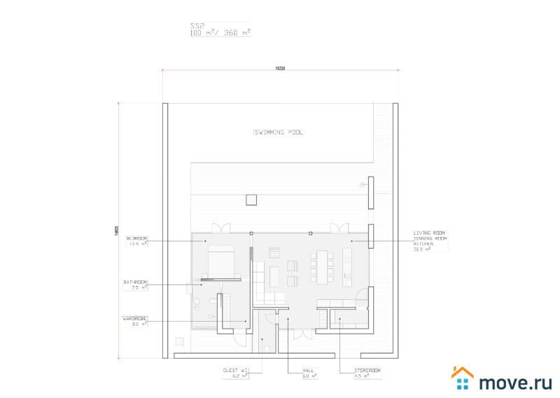 вилла, 100 м², 0.2 сотки