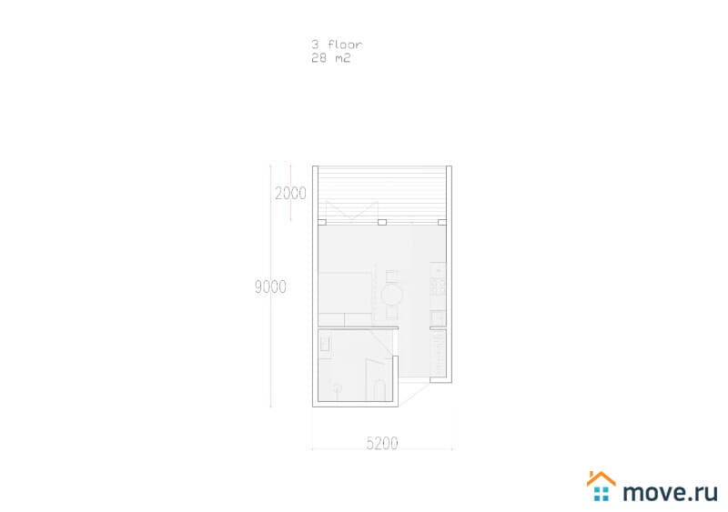 1-комн. апартаменты, 28 м²