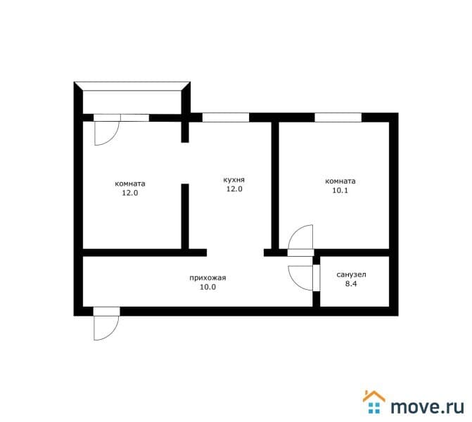 2-комн. квартира, 50.8 м²