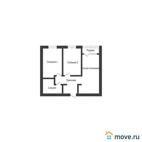 3-комн. квартира, 54 м²