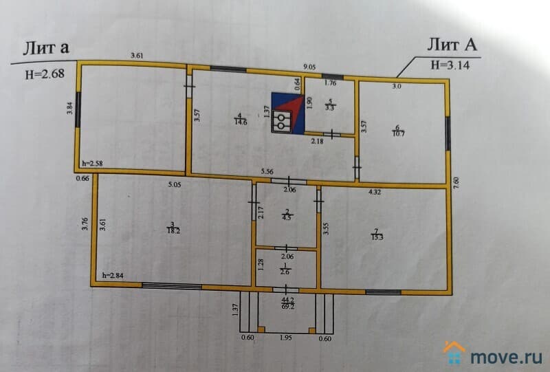 дом, 69.2 м², 15 соток