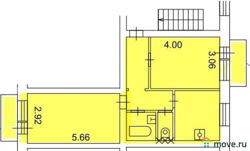 2-комн. квартира, 49.4 м²