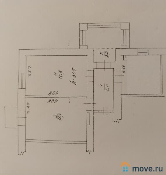 2-комн. квартира, 52 м²