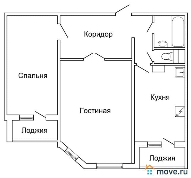 2-комн. квартира, 65 м²