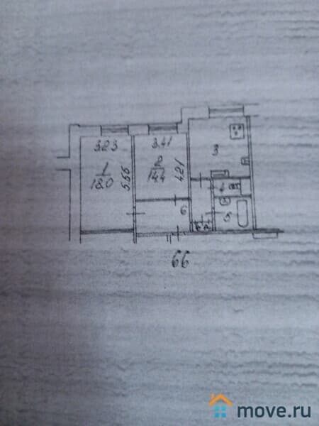 2-комн. квартира, 53.9 м²