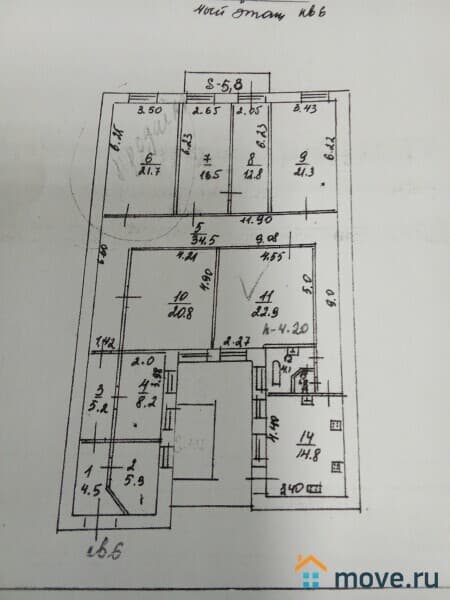 комната, 22 м²