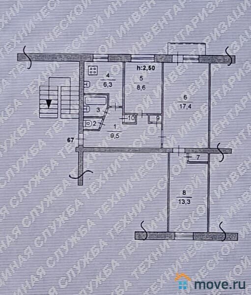 3-комн. квартира, 60 м²