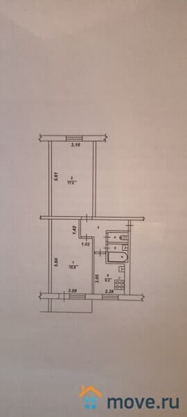 2-комн. квартира, 47.9 м²