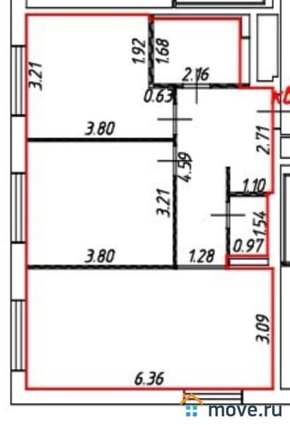 3-комн. квартира, 58 м²