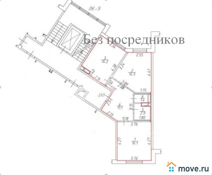 2-комн. квартира, 60.3 м²