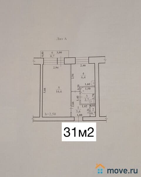 1-комн. квартира, 31 м²