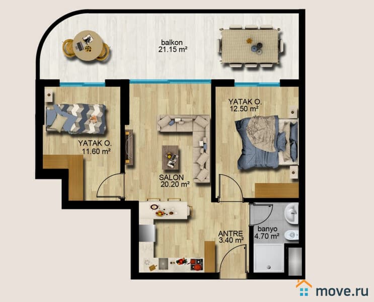 3-комн. квартира, 88 м²