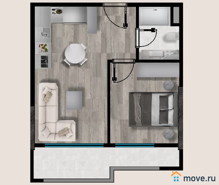 2-комн. квартира, 53 м²