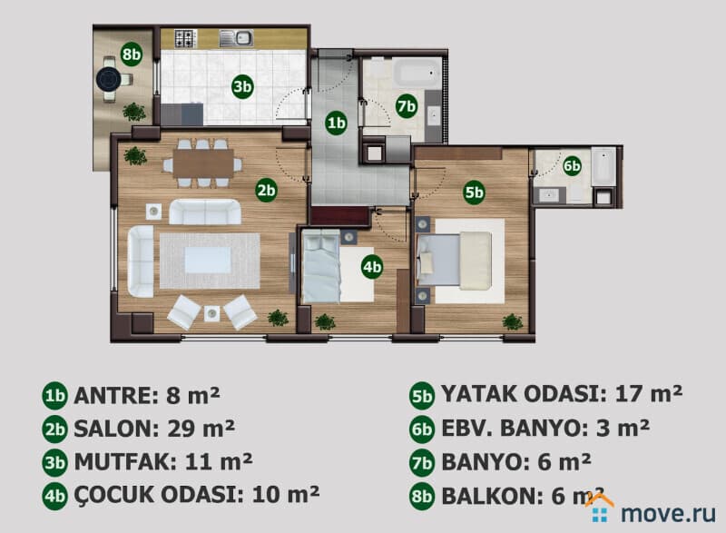 3-комн. квартира, 139 м²
