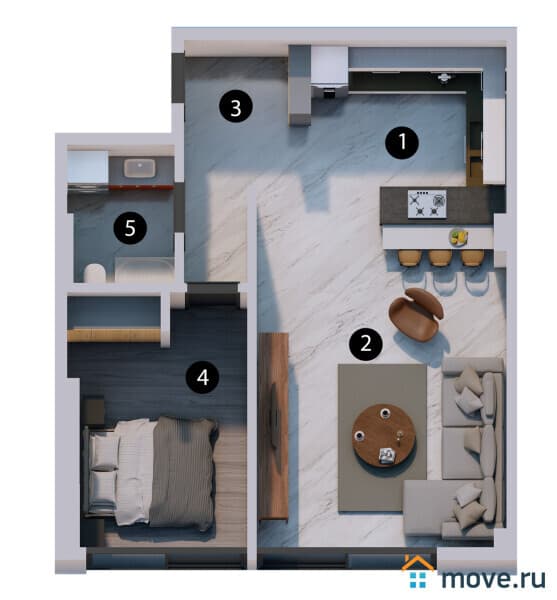 2-комн. квартира, 57 м²