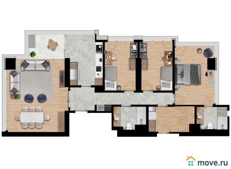 4-комн. квартира, 186 м²