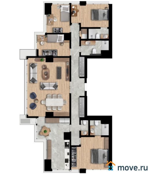 5-комн. квартира, 216 м²