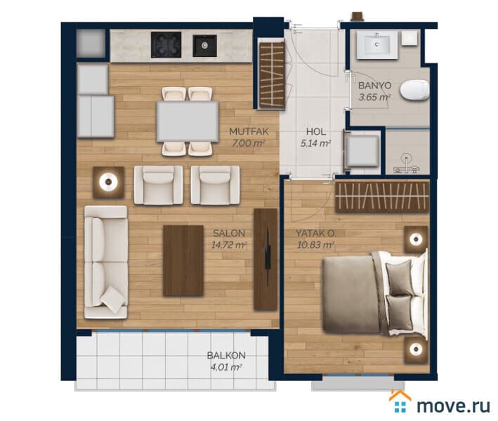 2-комн. квартира, 45 м²