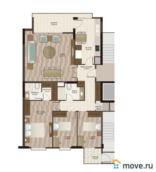 4-комн. квартира, 145 м²