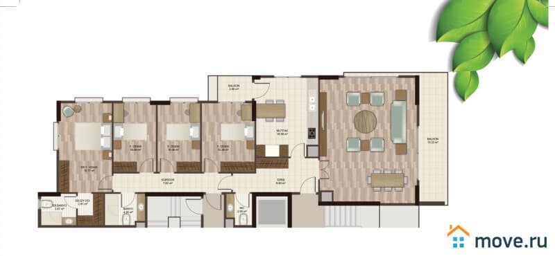 5-комн. квартира, 187 м²