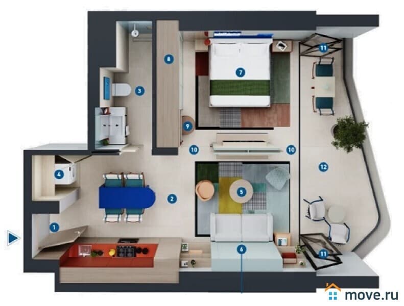 1-комн. квартира, 58 м²