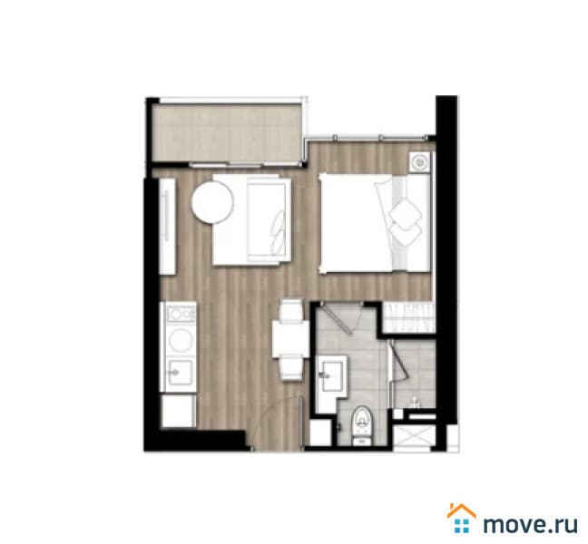 студия, 30 м²