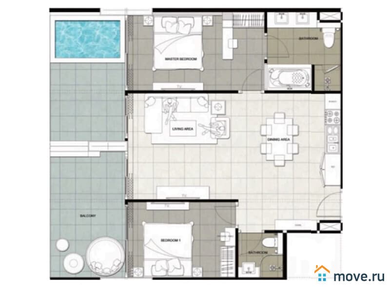 2-комн. пентхаус, 299 м²