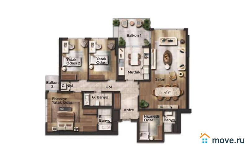 5-комн. квартира, 191 м²
