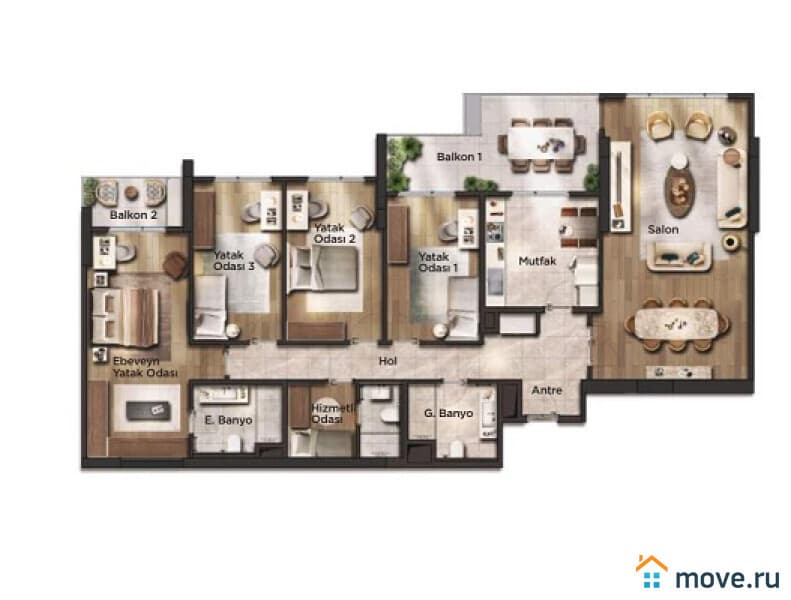 6-комн. квартира, 227 м²
